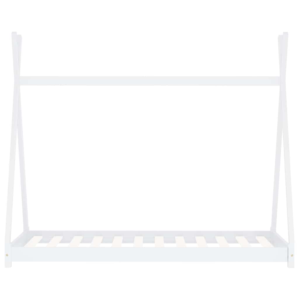 Kids Bed Frame White Solid Pine Wood 70x140 cm